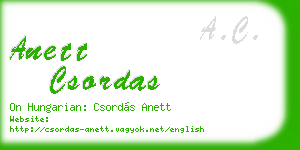anett csordas business card